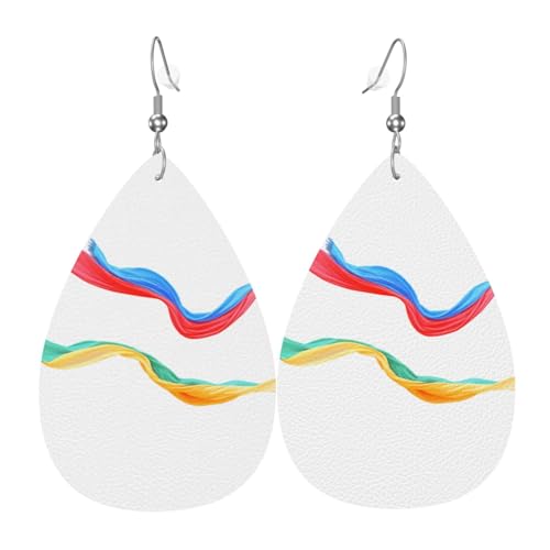 Ohrringe Für Frauen Bunte Schals Flattern Im Wind Drucke Damen Ohrring Ornamente 1 Paar Baumeln Ohrringe, Für Frauen, Ouple, Wedding von Generic