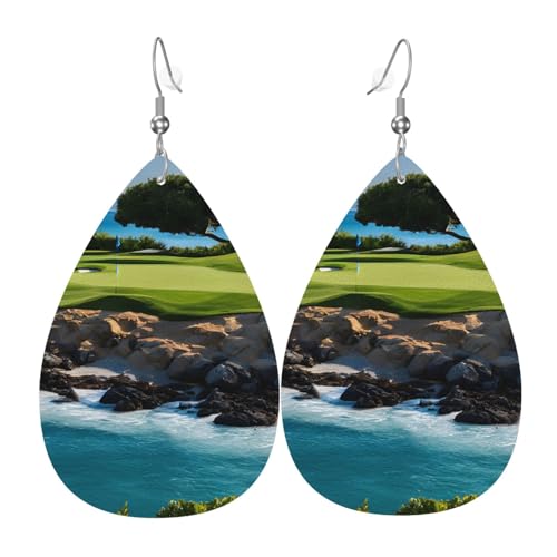 Ohrringe Für Frauen Hawaii Beach Golfplatz Damen Ohrring Klassischen Ornamente Teardrop Ohrringe, Für Braut Party, Mädchen, Festival Ohrringe Für Frauen Hawaii Beach Golfplatz Damen Ohrring Klassischen Ornamente Teardrop Ohrringe, Für Braut Party, Mädchen, Festival von Generic