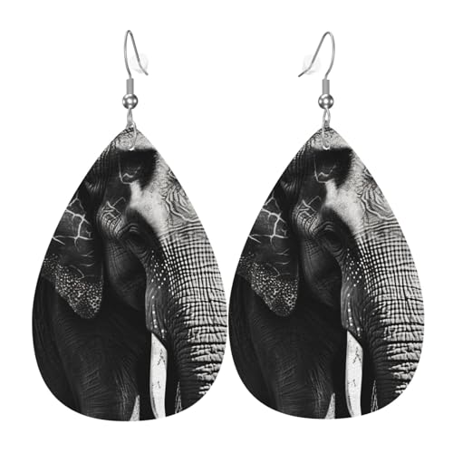 Ohrringe Für Frauen Schwarz-Weißer Elefant Damen Ohrring 1 Paar Ornamente Schmuck Ohrringe, Für Frauen, Wedding, Festival von Generic