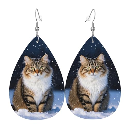 Ohrringe Für Frauen Süße Katze Winter Schneeflocke Tropfenohrringe Klassischen Ornamente Schmuck Ohrringe, Für Festival, Braut Party, Ouple von Generic