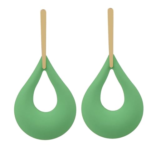 Ohrringe HäNgend Modische, vielseitige, kleine, tropfenförmige, hohle, fächerförmige Ohrringe und Ohrringe für Damen (Green, One Size) von Generic