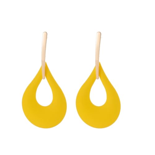 Ohrringe HäNgend Modische, vielseitige, kleine, tropfenförmige, hohle, fächerförmige Ohrringe und Ohrringe für Damen (Yellow, One Size) von Generic