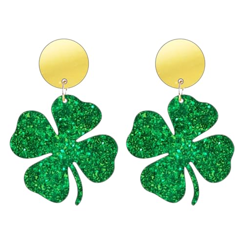 Ohrringe HäNgend St. Day Ohrringe für Frauen und Mädchen, irische Acryl-Ohrringe, grüne Hut-Tropfen-Ohrringe für irisches Festival-Geschenk (D, One Size) von Generic