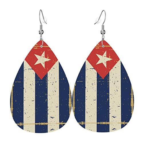 Ohrringe Kubanische Flagge Retro Leder Ohrringe Doppelseitig Leichte Leder Ohrringe Klassischen Baumeln Ohrringe Für Zubehör Einheitsgröße Schmuck von Generic