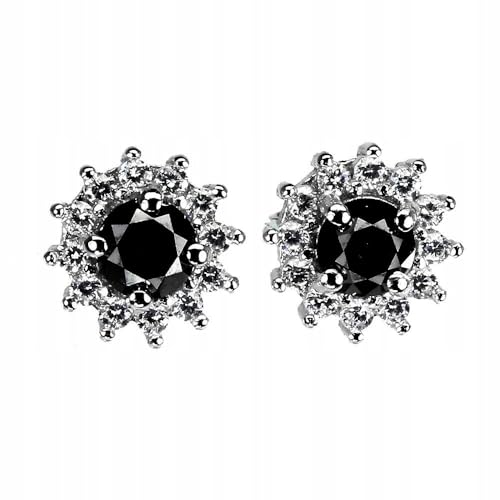 Ohrringe Natur Schwarz Diamanten 0.65ct Silber 1 von Generic