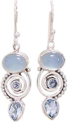 Ohrringe Topas Blau Meer Damen Wassertropfen Ohrringe in Birnenform Zubehör Form Lutscher Schmuck von Generic