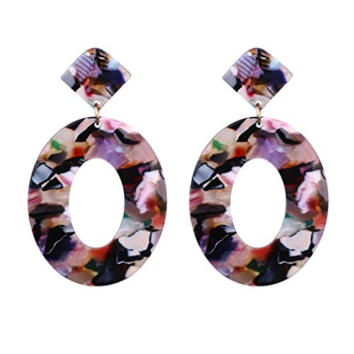 Ohrringe aus Acryl, oval, für Damen, geometrisch, großer Kreis, Braun, hervorragende Qualität von Generic