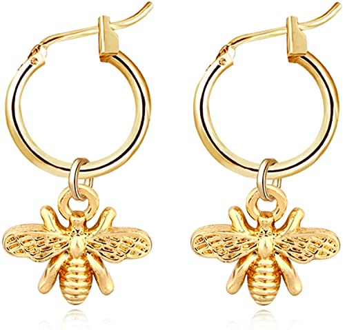 Ohrringe aus Gold, Ohrhänger kleine Ohrringe mit Bienen-Ohrringen für Frauen von Generic
