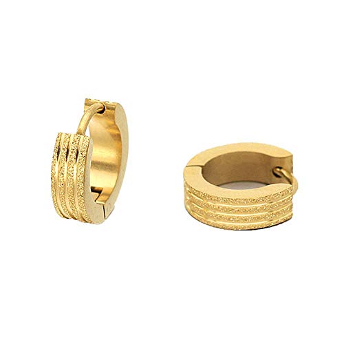 Ohrringe aus hochwertigem Titanstahl, rund, Piercing, Stärke aus Stahl, Peelings, Ohrringe, Blick, Gold von Generic