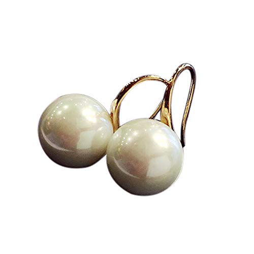 Ohrringe feine Frau Oma Gold Big Drop-Hoop Perle Ohrringe Ohrringe Knoten Silber (Gold, One Size) von Generic