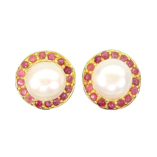 Ohrringe feine natürliche Perlen Rubin 3 925 von Generic