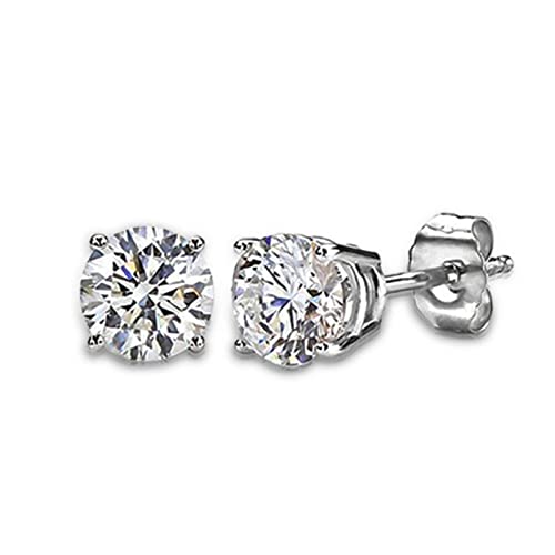 Ohrringe für Damen 6Mm Sterling Silber???Elements Ohrstecker Und???925 Silber Mode Ohrring Schmuck von Generic