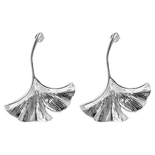 Ohrringe für Damen 925 Sterling Silber Personalisierte Mode Gingko Blatt Ohrringe Damen Temperament Elegante Handgemachte Silber Accessoires von Generic