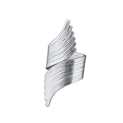 Ohrringe für Damen Einstellbare Ring Frauen,S925 Sterling Silber Moderne Gebürstete Breite Flügel Einfach Verstellbar Open Knuckle Schwanzring Fingergelenk Zehenring Schmuck Für Frauen M?Dch von Generic