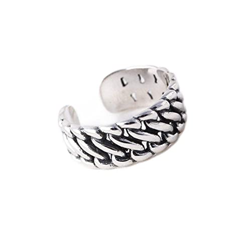 Ohrringe für Damen Einstellbare Ring Frauen,S925 Sterling Silber Retro Geflochtene Kette Mode Punk Verstellbarer Offener Kn?Chel Schwanz Ring Finger Joint Zehenring Schmuck Für Frauen M?Dche von Generic