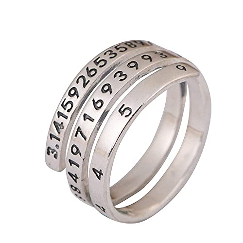 Ohrringe für Damen Einstellbare Ring Frauen,S925 Sterling Silber Retro Mehrschichtige Pi Digitale Mode Verstellbare Open Knuckle Schwanzring Finger Joint Zehenring Schmuck Für Frauen M?Dchen von Generic