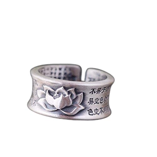 Ohrringe für Damen Einstellbare Ring Frauen,S925 Sterling Silber Vintage Matt Breiten Lotus Charakter Verstellbar Open Knuckle Schwanzring Finger Joint Zehenring Schmuck Für Frauen M?Dchen G von Generic