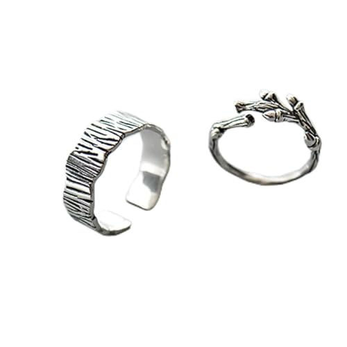 Ohrringe für Damen Frauen S925 Sterling Silber Ring Paar Ring Retro Branch Temperament Literarische Pers?Nlichkeit Mode Größe Größe Er?Ffnungsringe Geschenke Paar von Generic