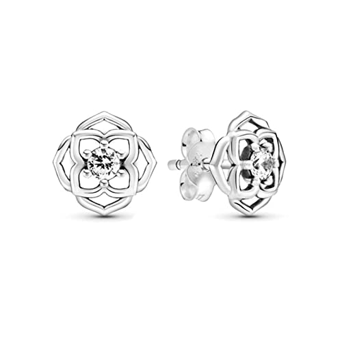 Ohrringe für Damen Mode 925 Sterling Silber Ohrringe Funkelnde Rosa Blau Zirkon Ohrstecker For Frauen JubiläUm Schmuck Geschenk von Generic