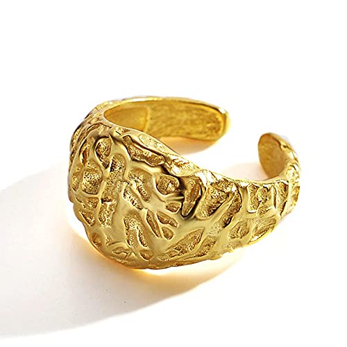 Ohrringe für Damen S925 Sterling Silber Offener Ring Unregelm??Ige Falte Textur Jewelr Aussage Kn?Chel Ringe Eternity Engagement Band Mode Schmuck Geschenke Breit Weich Mit Geschenk-Box von Generic