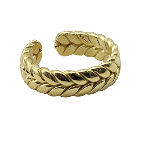 Ohrringe für Damen Silberring Für Frauen M?Dchen 925 Sterling Silber Twist Ring Mode Retro Thai Silber Einzigartige Offene Weibliche All-Match Geschenk Zubeh?R Geschenk Vrs2340 von Generic