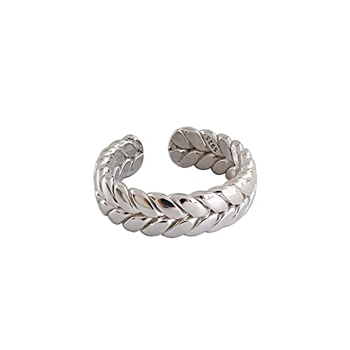Ohrringe für Damen Silberring Für Frauen M?Dchen 925 Sterling Silber Twist Ring Mode Retro Thai Silber Einzigartige Offene Weibliche All-Match Geschenk Zubeh?R Geschenk Vrs2340 von Generic