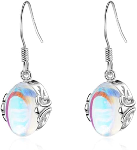 Ohrringe in Form eines Mondsteins Oval Opal Kupfer Droplets Ohrhänger Damen Mädchen Ohrringe in Form eines Mondsteins Oval Opal Kupfer Droplets Ohrhänger Damen Mädchen von Generic