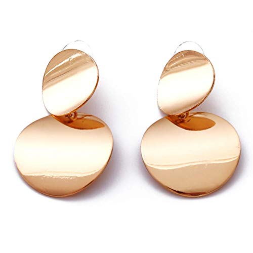 Ohrringe mit Pailletten, rund, geometrisch, Vintage, Dangle Ohrhänger, ethnischer Schmuck, Geschenk für Frauen, Gold von Generic