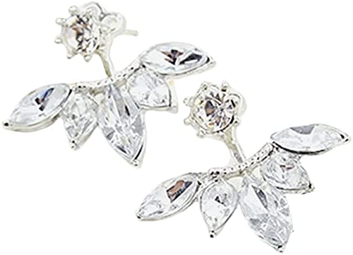 Ohrringe vorne und hinten, Ohrmanschetten aus Legierung, Blumen, Schmuck, Damen, Ohrstecker, silberfarben, 1 Paar von Generic