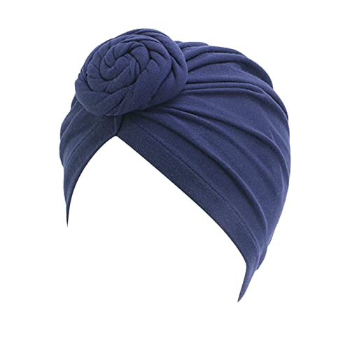 Ohrschutz Hut Mütze Haar Schal Turban Kopftuch Turban Hüte Kopfbedeckung Schweißband Set Retro (Navy, One Size) von Generic