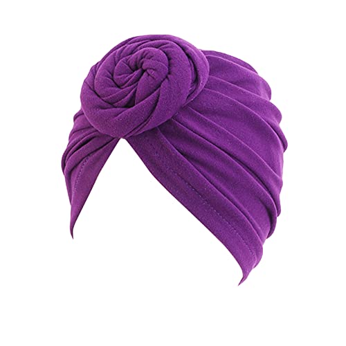 Ohrschutz Hut Mütze Haar Schal Turban Kopftuch Turban Hüte Kopfbedeckung Schweißband Set Retro (Purple, One Size) von Generic