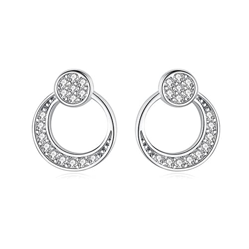 Ohrstecker für Damen Sterling Silber Mond Zirkon Vergoldet Einfach Hypoallergen Mode von Generic