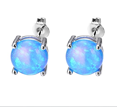 Ohrstecker für Frauen, Opal, vier Krallen, Sterlingsilber, hypoallergen, zierlich, Statement, für den Alltag, Geburtstag Ohrstecker für Frauen, Opal, vier Krallen, Sterlingsilber, hypoallergen, zierlich, Statement, für den Alltag, Geburtstag von Generic