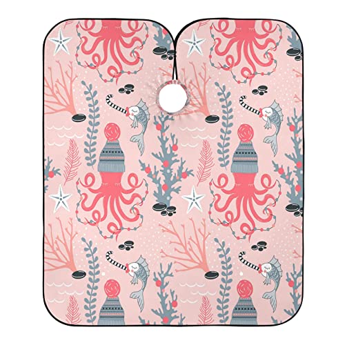 Oktopus Mit Hut Haarschneideumhang Waschbar Frisörumhang Schmutzabweisend Salon Cape Für Friseur Jungen Mädchen 140X168Cm von Generic
