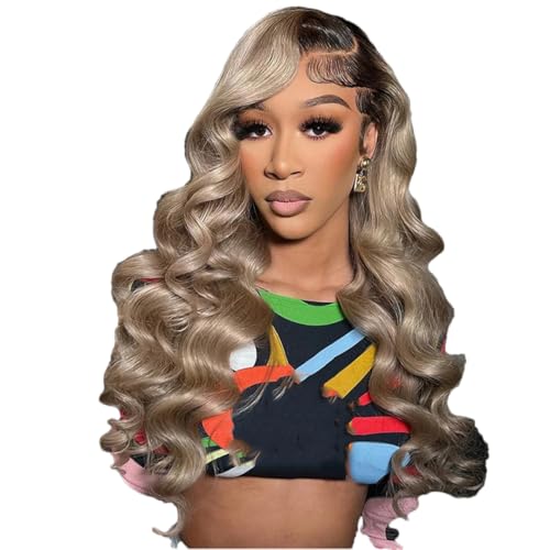 Ombré-Blond, 13 X 4 Zoll, Transparente Lace-Front-Perücke Aus Echthaar, Brauner Ansatz, Gewellt, Aschblond, 5 X 5 Zoll, Vorgezupft Ombré-Blond, 13 X 4 Zoll, Transparente Lace-Front-Perücke Aus Echthaar, Brauner Ansatz, Gewellt, Aschblond, 5 X 5 Zoll, Vorgezupft von Generic