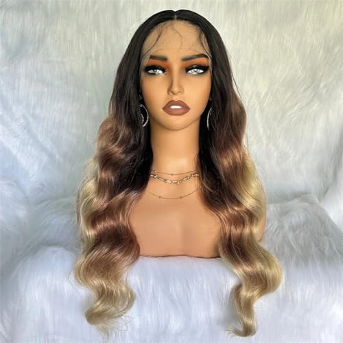 Ombre Braun Synthetische Spitze Front Perücken Für Schwarze Frauen Körperwelle Weiches Haar mit Babyhaar Transparente Spitze Ombre Braun Synthetische Spitze Front Perücken Für Schwarze Frauen Körperwelle Weiches Haar mit Babyhaar Transparente Spitze von Generic