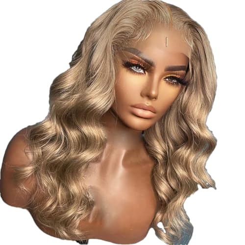 Ombre C 13X4 Transparent Lace Front Human Hair Wig Brown Root Body Wave Ash C 5X5 Closure Wig Pre Plucked von Generic