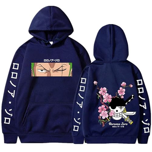 One Piece Anime Hoodie Roronoa Zoro Print Vintage Pullover Tops Langarm Lose Lässige Mode Unisex Sweatshirts von Generic