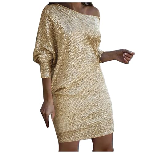 One Shoulder Kleid Damen Pailletten Kurze,Etuikleid Paillettenkleid Frauen| Minikleid Damen Glitzer Kleid mit Fransen Off Shoulder Cocktailkleid Abendkleider Tunika Kleid A Linien Kleid One Shoulder Kleid Damen Pailletten Kurze,Etuikleid Paillettenkleid Frauen| Minikleid Damen Glitzer Kleid mit Fransen Off Shoulder Cocktailkleid Abendkleider Tunika Kleid A Linien Kleid von Generic