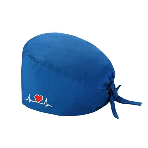 Op Hauben Damen Op Haube Stoff Krankenschwester Haube Einstellbare Chirurgische Mütze Knöpfen Verstellbar Arbeitskappe Schweißbandkapuzen Baumwolle Staubkappe Kappe Turban (02-Light Blue, One Size) von Generic