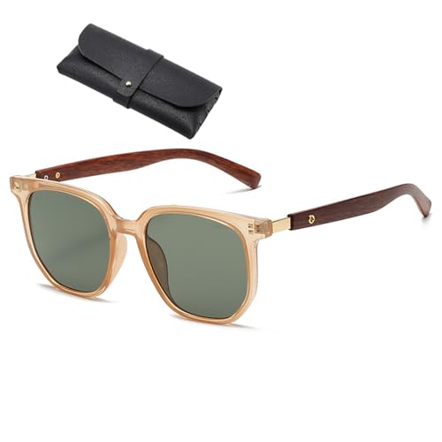 OptiVintage Luxury Wood Sunglasses, Luxury Wood Sunglasses, OptiVintage™ Luxury Wood Sunglasses, Luxury Sunglasses for Women Men (D) von Generic