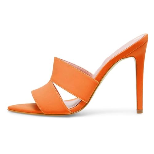 Orange,35 EU,Pantoletten mit hohem Absatz für Damen, zum Hineinschlüpfen, offene Spitze Zehenpartie, Stiletto-Pumps, formelle Slingback-Pantoletten-Sandalen, Schuhe für Abendveranstaltungen Orange,35 EU,Pantoletten mit hohem Absatz für Damen, zum Hineinschlüpfen, offene Spitze Zehenpartie, Stiletto-Pumps, formelle Slingback-Pantoletten-Sandalen, Schuhe für Abendveranstaltungen von Generic