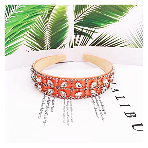 Orange Gelb Rosy Strass Stirnband für Frauen Einfarbig Kristall Koreanische Haarband Frauen Haar Zubehör Haar Band von Generic