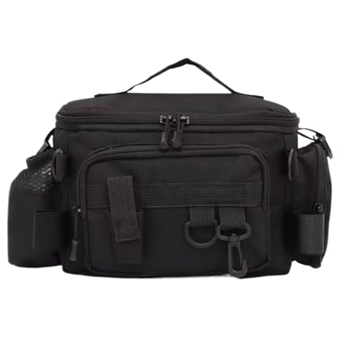 Organizer für Angelausrüstung – Tasche für multifunktionale Stange | Leichte Getriebe-Lösung mit Reißverschlüssen, seitlichen Fächern, Tragegriff, Schwarz , riferimento alla descrizione, Siehe von Generic