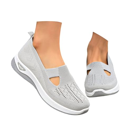 Orthopädische Damenschuhe Wanderschuhe Leichte H-Typ Mesh-Schuhe Slip-On Sommer Atmungsaktive Memory Foam Bequeme Outdoor-Sportschuhe von Generic