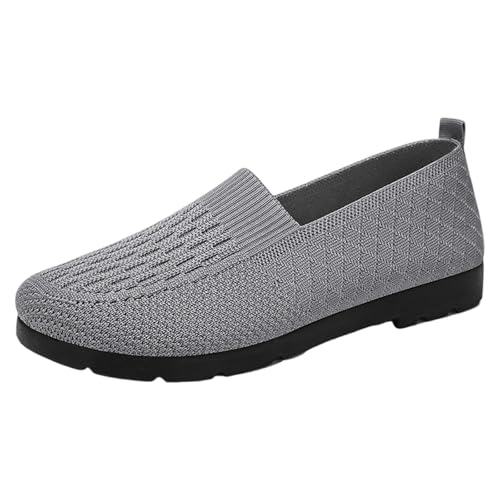 Orthopädische Hausschuhe Damen Elastische Mesh-Luftpolster-Schnürsenkel Flache Damen-Sandalen Geschlossener Zehenbereich Atmungsaktiv Zum Gehen Slip-On-Schuhe Wander-Sneakers mit Unterstützung Ihn von Generic