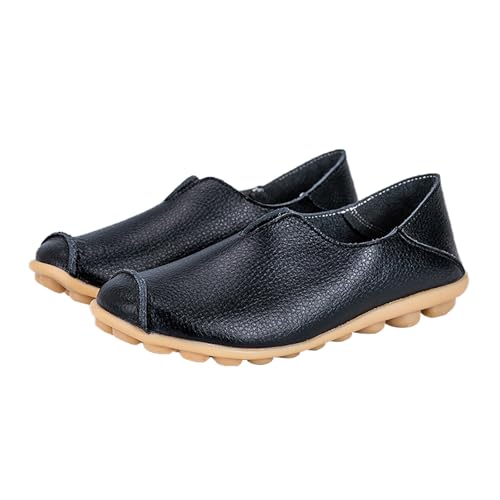 Orthopädische Loafer für Damen Elegant Klassische Halbschuhe Flache rutschfest Mokassins PU Leder Leicht Freizeitschuhe Casual Bequeme Flachschuhe Business Anzugschuhe Slipper Sommerschuh von Generic