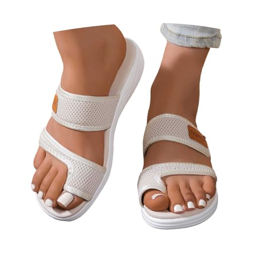 Orthopädische Sandalen Damen Hallux Valgus Sommer Flach Pantolette Leichte Mesh Zehentrenner Strandlatschen Bequem & Atmungsaktiv Hausschuhe mit Zehe Ring Damenhausschuhe Damen-Slipper Orthopädische Sandalen Damen Hallux Valgus Sommer Flach Pantolette Leichte Mesh Zehentrenner Strandlatschen Bequem & Atmungsaktiv Hausschuhe mit Zehe Ring Damenhausschuhe Damen-Slipper von Generic