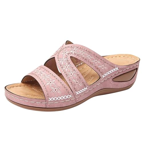 Orthopädische Sandalen Damen Sommer Hausschuhe mit Keilabsatz Sandals Breite Füße Weiche Fussbett Sommerschuhe Leicht Pantoletten Slip on Slide Schuhe Elegant Offene Zehen Schlappen Orthopädische Sandalen Damen Sommer Hausschuhe mit Keilabsatz Sandals Breite Füße Weiche Fussbett Sommerschuhe Leicht Pantoletten Slip on Slide Schuhe Elegant Offene Zehen Schlappen von Generic
