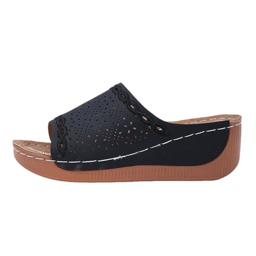 Orthopädische Sandalen Damen Sommer Keilabsatz Hausschuhe PU-Leder Pantoffeln Plateau Latschen Breite Füße Plattform Slide Peep Toe Sommerschuhe Freizeit Weichen Sohlen Pantoletten Orthopädische Sandalen Damen Sommer Keilabsatz Hausschuhe PU-Leder Pantoffeln Plateau Latschen Breite Füße Plattform Slide Peep Toe Sommerschuhe Freizeit Weichen Sohlen Pantoletten von Generic